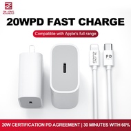 ZUZG 20W Fast USB C Charger PD Type C Power Wall Charger with Lightning Cable Quick Charge 4.0 3.0 QC Compatible for iPhone 12/11/11 Pro/11 Pro Max/XS/XR/X/8, iPad Pro 2018