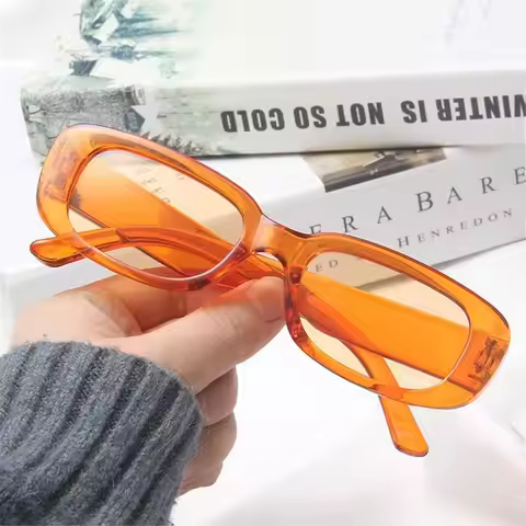 Retro Rectangle Sunglasses for Women Men Trendy Fashion Candy Color Sunglasses 90s Sun Glasses Vinta