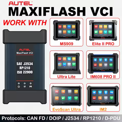 Autel MaxiFlash VCI J2534 Programming Device Work with Autel Scanner, Laptop Automaker Software for 