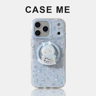 Creative Rotatable Snowflake Rabbit Kickstand Magnetic Mobile Case Compatible for iPhone 17 16 15 14