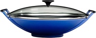 Le Creuset Enameled Cast-Iron 14-1/4-Inch Wok with Glass Lid, Marseille