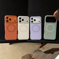 Simple Autumn Winter Frosted Solid Color Magnetic Suitable For iPhone 17 16 15 14 13 Pro Max i15 i16
