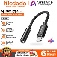 MCDODO Converter Splitter Type C to Audio Jack Audio Adapter Type C DAC Open Mic