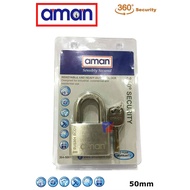 AMAN 304-5001 H/D Stainless Steel Padlock 4 KEY