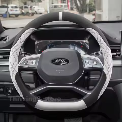 Suede Warm Car Steering Wheel Cover For JAC JS2 JS8 JS4 JS6 T8 T9 A5 PLUS 2025 2024 Winter Auto inte