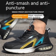 Ready Stock Ultra-Light Safety Shoes Air Cushion Shock-Absorbing Safety Shoes Breathable Deodorant Work Shoes Protective Shoes Steel Toe-Absorbing Safety Shoes Steel Toe Shoes Ligh