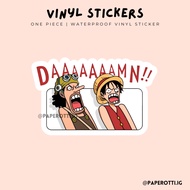 Daaaamn | One Piece | Waterproof Vinyl Sticker | paperotti.ig Sticker Waterproof Sticker Label