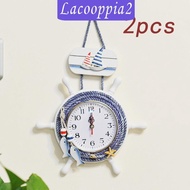[Lacooppia2] Mediterranean Wall Clock Silent Nautical Clock for Indoor Dining Room Home