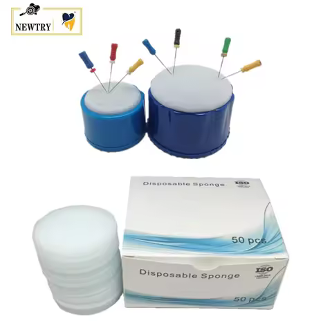 S/L Dental Endo Files Clean Stand Round Holder Disposable Foam Sponge Pads 50Pcs/box Root Canal File