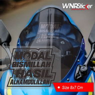Stiker Modal Bismillah hasil Alhamdulillah Cocok Untuk Variasi MotoR Mobil Atau Helm size 8 cm
