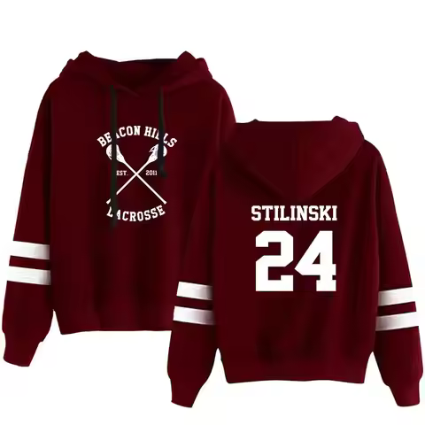 Teen Wolf Hoodie Unisex Pocketless Sleeve Women Men Sweatshirt Harajuku Streetwear Stilinski 24 Fash