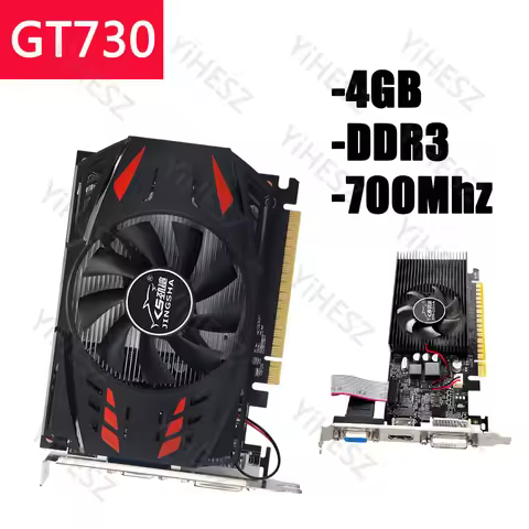 GT730 4GB Video Card 64Bit DDR3 With HDMI VGA DVI Port Nvidia Graphics Card PCIE X16 2.0 GT730 GPU D