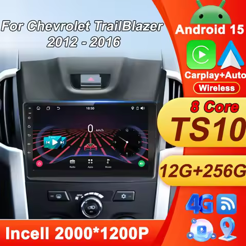 Android 15 Carplay Car Radio Multimedia For Chevrolet TrailBlazer 2012 - 2016 S-10 S10 Colorado For 