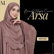 ARSA BAWAL SELAPIS CURVE | MATERIAL SHINE VELVET SATIN | STRETCHABLE & IRONLESS SHAWL MUSLIMAH