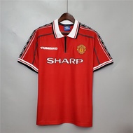 Manchester United 1998 1999 BECKHAM Home Red Retro Soccer Jersey Football Vintage Shirt Classic Kit