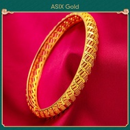 ASIX GOLD การออกแบบเดิม กำไลดอกไม้ผู้หญิงทอง 24K  สัมผัสน้ำได้ ไม่ลอกไม่ดำ