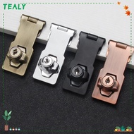TEALY Keyed Hasp Lock Home Security Zinc Alloy Cupboard Punch-free Cabinet