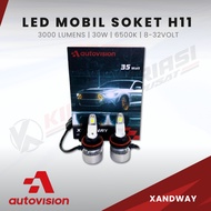 CAHAYA Autovision Xandway H11 27 Watt 6500K White Light LED Bulb