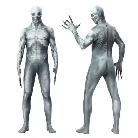 Halloween Skeleton Skull Zombie Corpse Cosplay Zentai Unisex Bodysuit Terror Costume Adults Full Bod