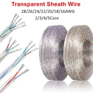 Transparent PVC Jacket Electrical Cable 16 18 20 22 24 26 28AWG Tinned Copper Stranded Wire 2 3 4 5 