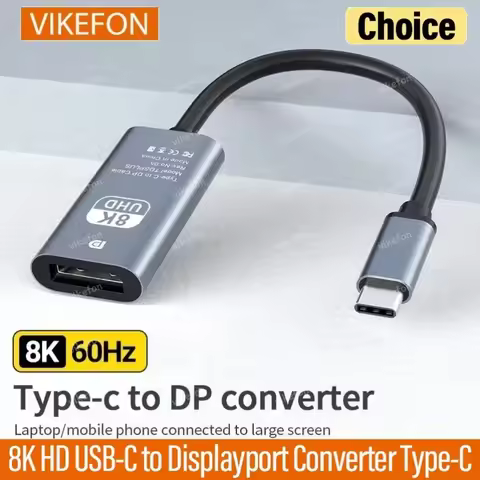 8K HD USB-C to Displayport Converter Type-C Male to DP Female Connector Support 8K 60Hz/4K 120Hz Per