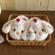 Cherry Bunny Plush Slippers Fun Cute Bunny Cotton Slippers Sweet Girls Indoor Slippers Non-slip and 
