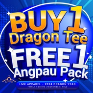 【Buy1 FREE1 Angpau Pack】 2024 龙年 新年衣 家庭装 亲子装 情侣 T恤 New Year Dragon Cotton Family Tshirt Couple T Shi