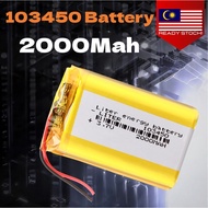 103450 Battery 2000mAh Polymer Lithium Rechargeable Battery  Camera GPS Navigator Bluetooth Headset