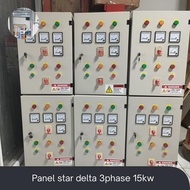 Panel star delta 3phase 15kw - mcb 3p 25a scheneider - kontaktor LC1D18M7 scheneider - overload LRD2