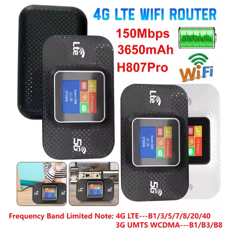 H807 Pro 4G LTE WiFi Router With SIM Card Slot Frequency Band Limited Routers 3650/2100mAh High-Spee