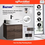 Baron x sgPlumbMart A103C Solid Top Stainless Steel Basin Cabinet Set with Ceramic Basin