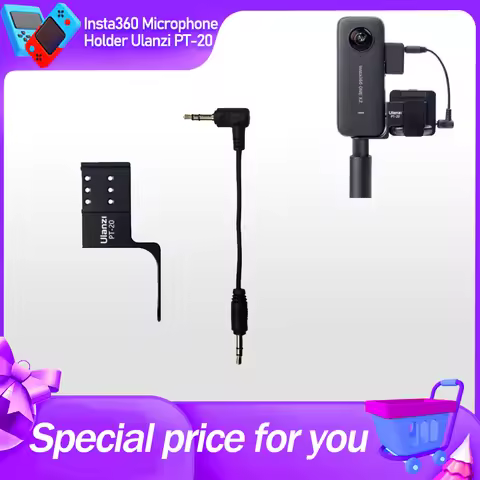 Microphone Holder Ulanzi PT-20 New For Insta360 X4 / X3 / ONE X2 Invisible Mic Cold Shoe (for RODE W