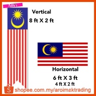 Horizontal Vertical Hanging Flag 6x3FT/4x2FT/8x2FT Malaysia Bendera Merdeka Gantung