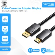 VENTION HADBG Converter Cable Display Port Male to HDMI Male 1080P@60Hz DP to HDMI Cable 1.5M 1.5 Me
