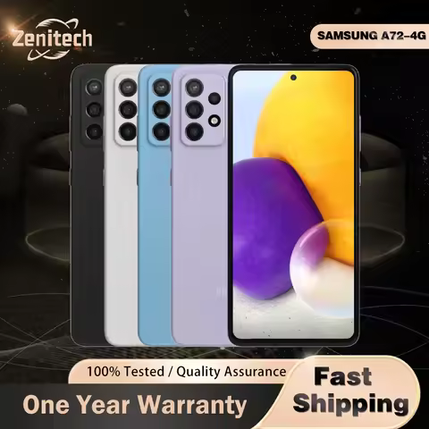 Original Samsung Galaxy A72 A725F/DS 4G Mobile Phone NFC Dual SIM 6.7'' 6GB+128GB 64MP+32MP Snapdrag