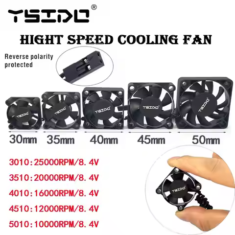 2Pcs YSIDO 3010 3510 4010 4510 5010 RC Car Motor ESC Cooling Fan for RC Car 1/8 1/10 1/12 Scale RC C