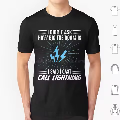 I Cast Call Lightning Wizard Sorcerer Dm Gift Ttrpg T Shirt Big Size 100% Cotton Caster Cleric D20 D