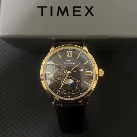 TIMEX Automatic Brand Men's Watch Luxury Leisure Multifunction Watches for Men Calendar Leather Stri