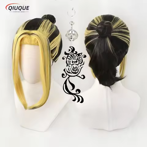Anime Hanemiya Kazutora Cosplay Wig Black Golden Bun Tokyo Manji Gang Valhalla Heat Resistant Hair W