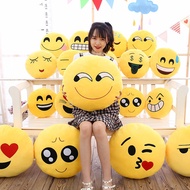 32CM 40CM 50CM Soft Emoji Yellow Round Cushion Emoticon Stuffed Plush Toy Smiley Pillow / Large Pill