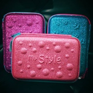 My Style Pencil Case Hardtop Bubble Glitter with Zipper Wallet Pencil Case Similar To Smiggle