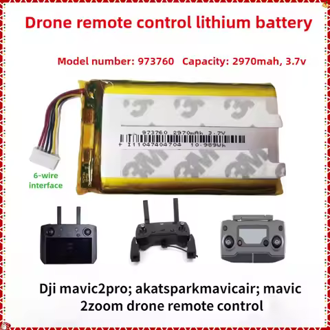 New 3.7V 2970mAh 973760 Replacement Battery For DJI SPARK, MAVIC PRO, MAVIC AIR Remote Controller 6-