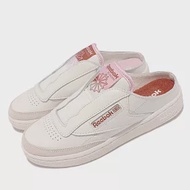 Reebok 休閒鞋 Club C Laceless Mule女鞋 套腳 半包拖鞋 輕便 休閒穿搭 鴛鴦 米白 粉 GZ5319 23cm BEIGE/PINK