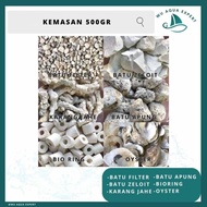 500gram Ginger Coral, ZEOLITE, Filter Stone, Pumice Stone, OYSTER Shell Shell 500gram Water Purifier