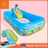 Kolam Mandi Besar With Slide  Inflation Swimming Pool Kids Ready Stock