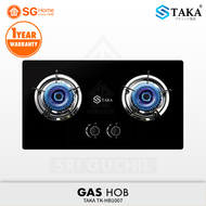 TAKA TK-HB1007 2 Burner Tempered Glass Surface Gas Hob (Black)