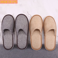 DEDETRIPE Non-slip Comfortable Lightweight Soft thick cotton and linen disposable hotel slippers