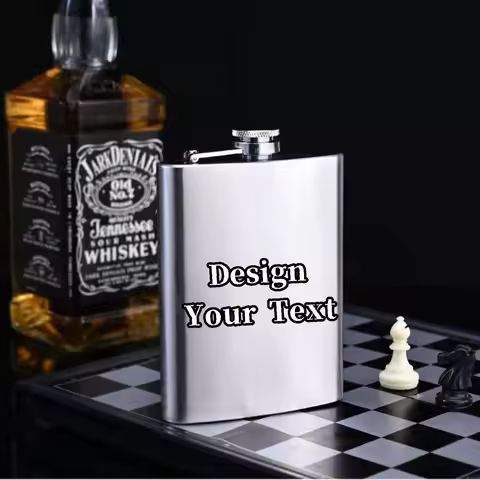7oz Custom Portable Stainless Steel Hip Flask Flagon Whiskey Wine Pot Bottle Personalize Man Gift Tr