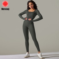 Nessaj Bộ đồ tập yoga thiết lập thể thao cho nữ bodysuit tập gym bodysuit Zumba quần áo khiêu vũ