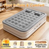 🔥Free pillow🔥MODOFO Tilam Angin Double Size With Electric Pump Automatic Inflatable Bed Portable Fol